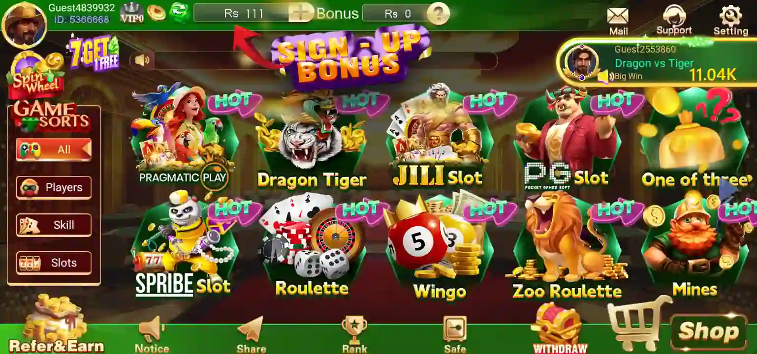 3 Patti Crown Game Interface Dragon Tiger