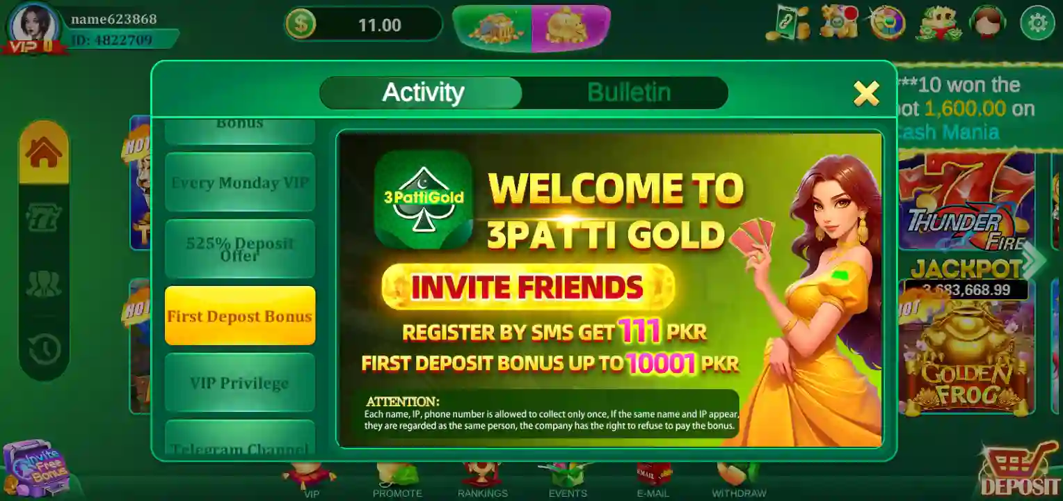 3 Patti Ludo Sign Up Bonus Pakistan Registration