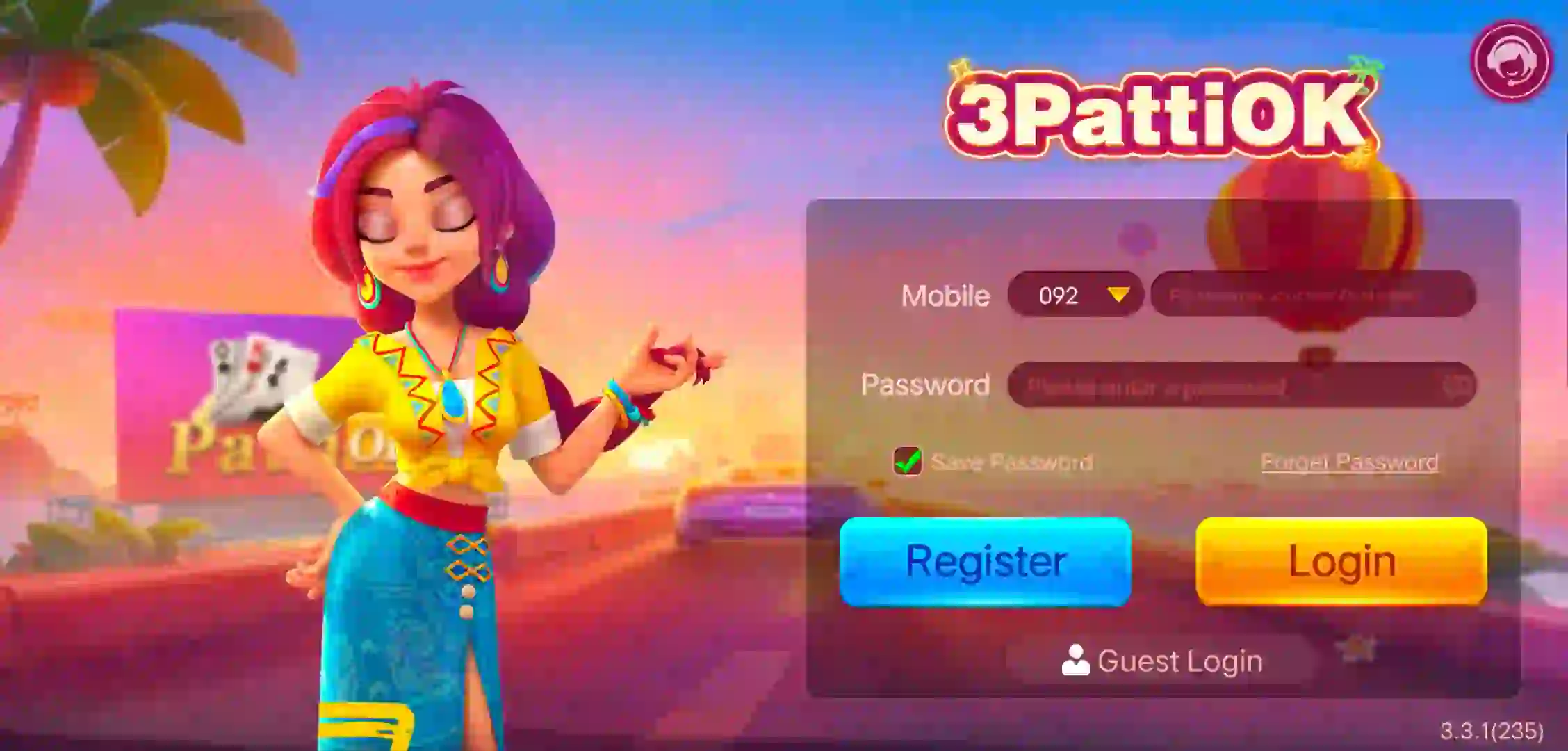 Teen Patti Ok Sign Up Interface